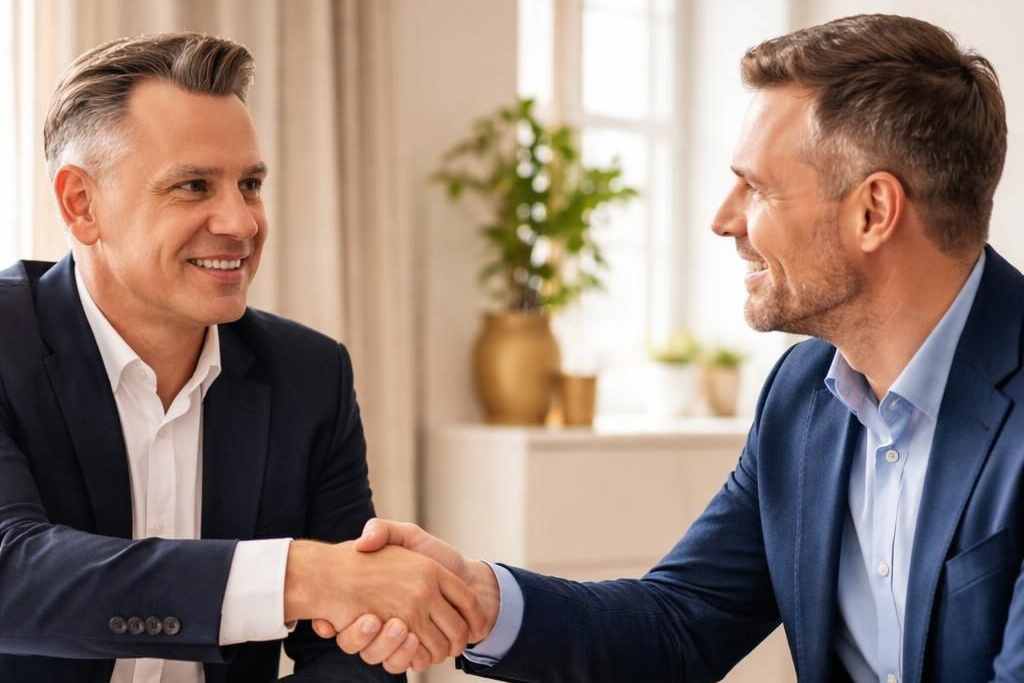 Rådgiver og ejerleder mødes til en fortrolig samtale